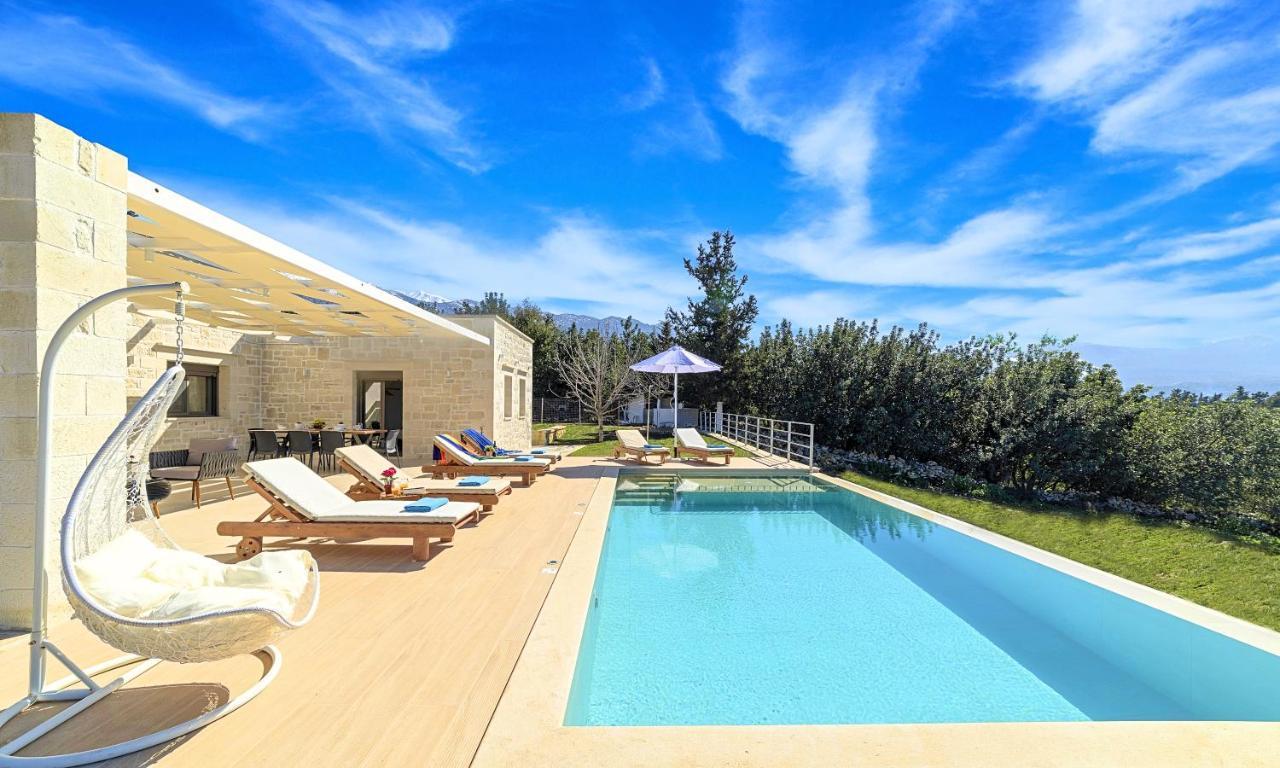 Orientem Villa Heated Pool Georgioupoli Bagian luar foto